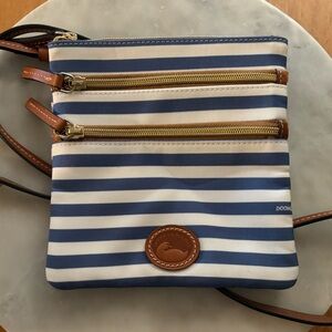 Dooney & Bourke Blue and White Striped Mini Bag